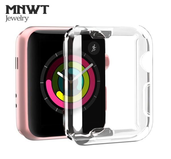 

mnwt ultrathin soft case for apple watch series 1 2 3 screen protector 42mm38mm tpu allaround protector cover for iwatch2428057, Black;brown