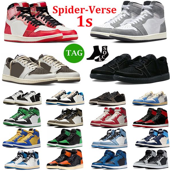 

1 low basketball shoes men women 1s spider-man black phantom reverse mocha washed black lost found brown mens trainers outdoor sneakers
