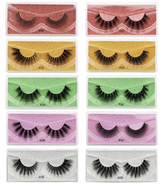 

shideshangpin colorful false eyelash 3d imitation mink lashes 1 pair of natural fake eyelashes with box thick 5 color base card wh4617834