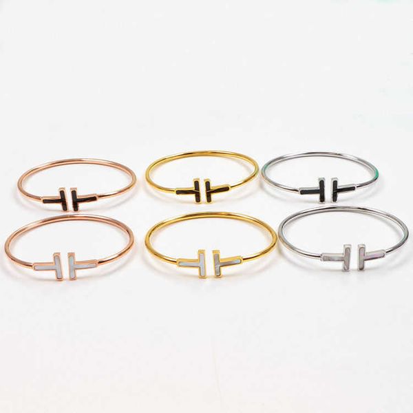 

tiffay double bracelet black and white beimu style diamond embedding fashion versatile net red same popular gift