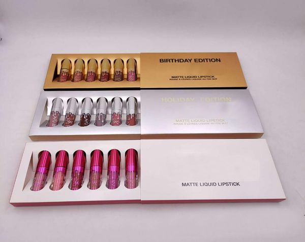 

kylie jenner lipgloss cosmetics matte lipstick lip gloss mini leo kit lip birthday limited edition with gold retail packaging6652032