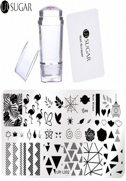 

ur sugar nail stamping plate set clear jelly silicone stamper with scraper nail art stamp image plate stamping polish tool xkhd3278994, White