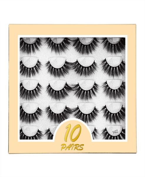 

10 pairs natural 3d false eyelashes set fake lashes makeup kit mink extension4215691