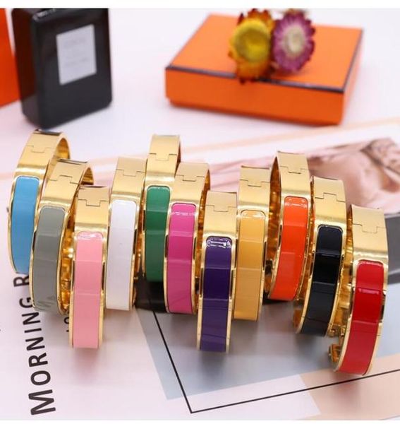 

enamel rainbow woman bracelet fashion bracelets for man women jewelry bracelet 11 color optional with box6009283, Black