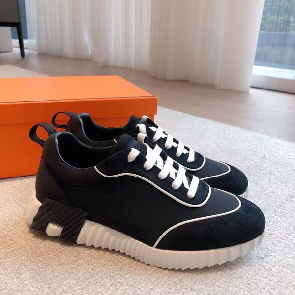

casual shoes summer luxury brand men bouncing sneaker calfskin suede sports goatskin light sole low trainers comfort outdoor walking eu38-46, Black