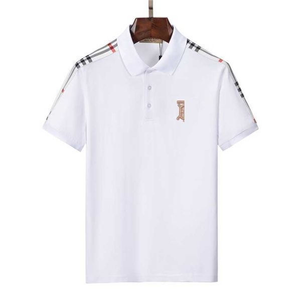 

designer men's polo black beige embroidery alphabet plaid brand multiple styles 100% cotton breathable anti-wrinkle anti-pilling slim b, White;black