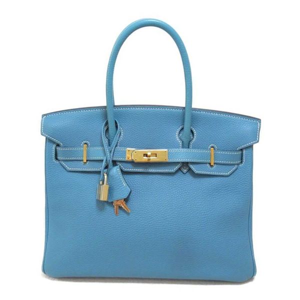 

birkins h ermess bag genuine cow leather 30 hand togo leather blue used ghwhandmade bag qq e4xg