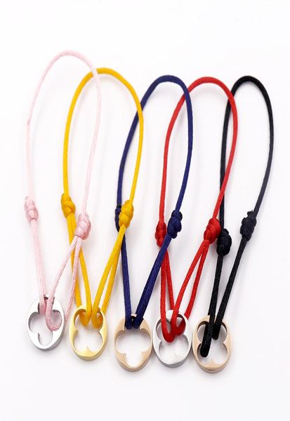 

fashion style women flower bangle handmade rope chain bracelet charm titanium stainless steel three circles carter brand jewelry p9409960, Golden;silver