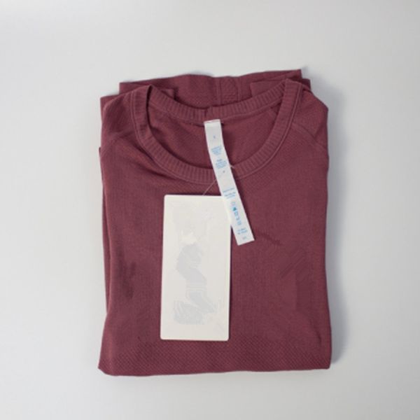 

short sleeve sport fitness yoga shirt women elasticity crew neck quick dry breathable workout running t-shirts lu-777 lululoemon