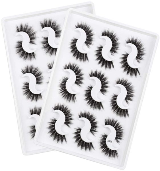 

3d mink lashes boxes eyelash packaging 9 pairs natural makeup eyelashes7975387