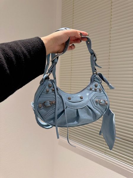

with mirror basket embossed cagole moon small women's motorcycle bag bags designer crocodile handbag le half crossbody rack tote clutch