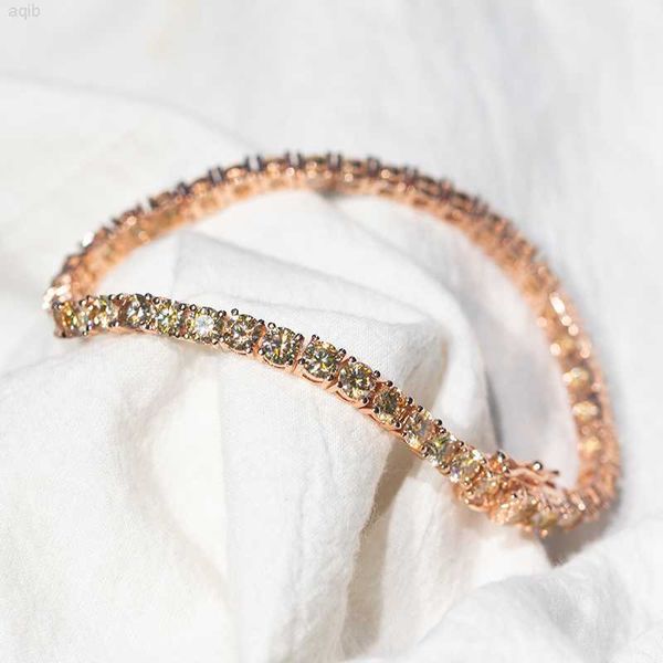 

kibo gem solid 10k gold jewelry 3mm moissanite diamond womens tennis chain bracelet, Silver