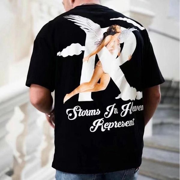 

mens t-shirts 8 colors casual short sleeves oversized t shirts cotton tee men women hip hop streetwear mg230113, White;black