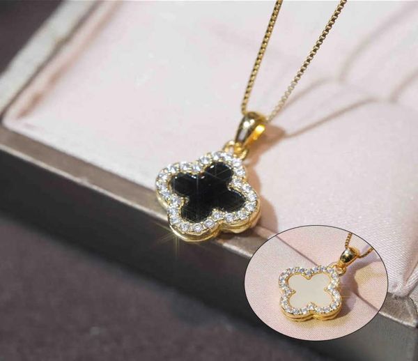 

designer a multi wearing clover necklace women039s silver s925 doublesided versatile niche design light luxury clavicle chain2105609