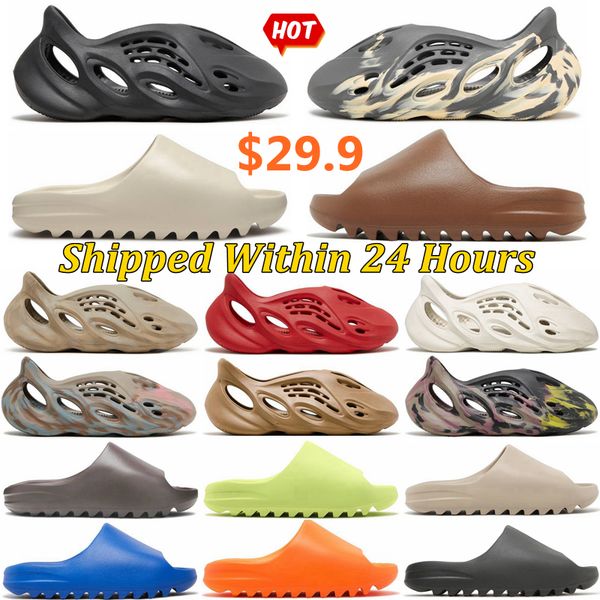 

men women designer sandals foam runners slides slippers mx cream clay onyx ochre stone sage sliders desert sand pure bone soot foam runner s, Black