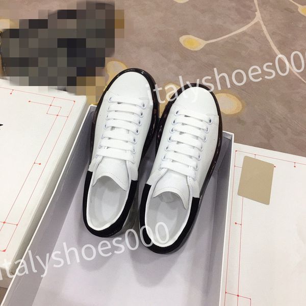 

2023 luxury women sneakers travel shoes leather lace-up sneaker cowhide fashion lady flat designer trainers letters woman shoe platform men, Black