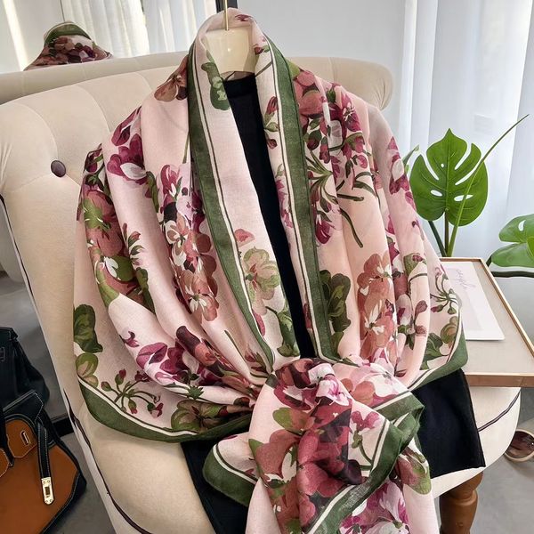 

women's long scarf scarves shawl 100% cashmere material embroidery letters plain big size 180*90cm a23, Blue;gray
