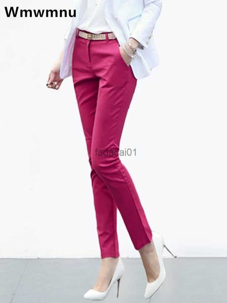 

s4xl big size womens formal office pencil pants 2023 new elegant ladies ol work pantalones casual elastic cotton slim trousers l230621, Black;white
