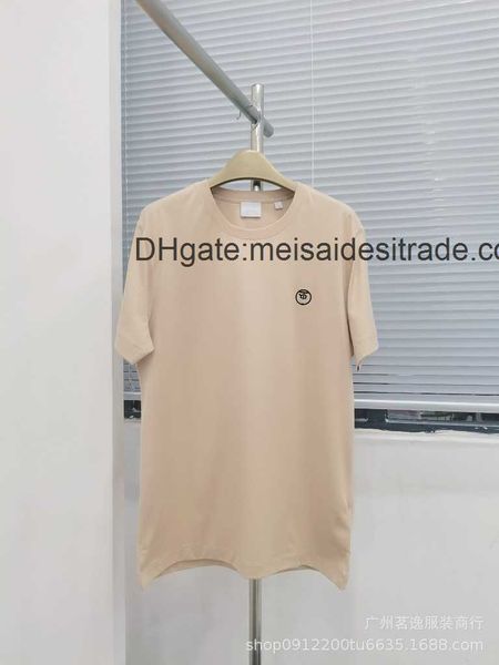 

aaaaa designer luxury t-shirt bur brand correct bu home chest small embroidered round neck t-shirt high street casual versatile couple fashi, White;black