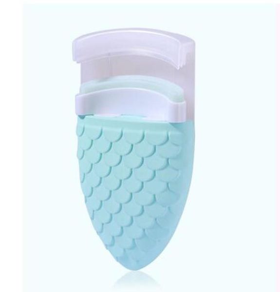 

mini eyelash curler portable pocket makeup eyelash clip tweezers travel eyelashes curler tools mermaid tail style cilios green1909447