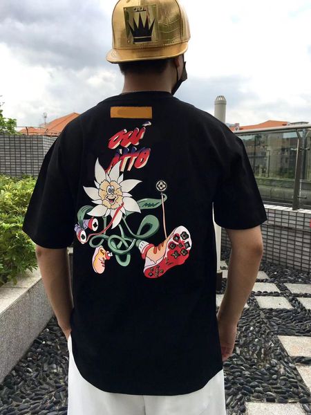 

summer mens womens designers plus tees loosetees fashion brands mans casual t shirt luxurys clothing street black white shorts sleeve clothe, White;black