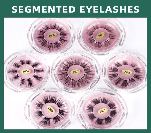 

segmented diy eyelashes makeup lash extension volum wisps faux mink false eyelash handmade dramatic thick clusters curl natural se8505394