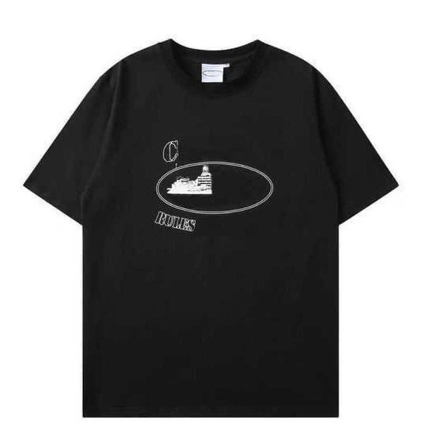 

designer t shirt corteizs american street hip hop letter print short sleeve t-shirt men's fashion brand summer loose crew neck t-shirts, White;black