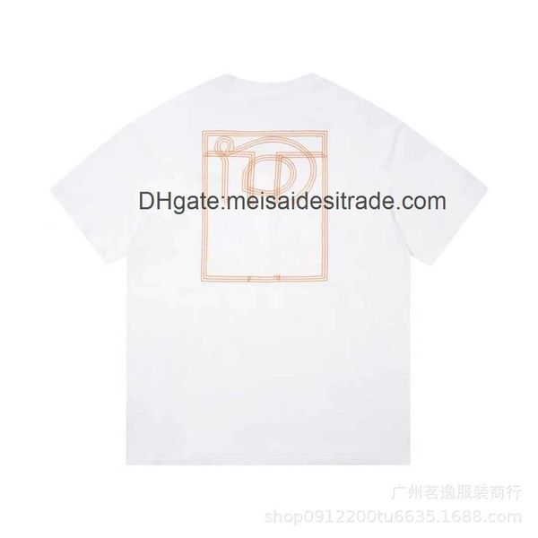 

aaaaa designer luxury t-shirt bur brand the correct version bu home front and back embroidered letters short sleeve t-shirt casual trend ver, White;black