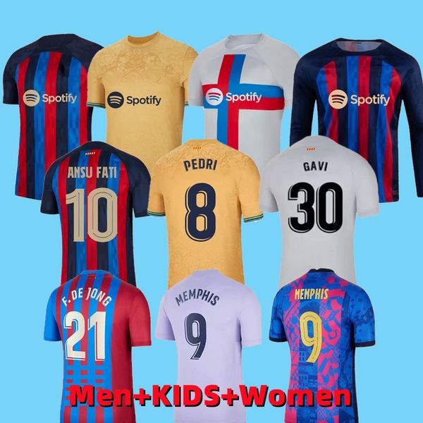 

21 22 2023 camisetas de soccer jerseys lewandowski pedri gavi 21 22 23 fc ansu fati ferran raphinha barcelona dest football shirt men barca, White;black