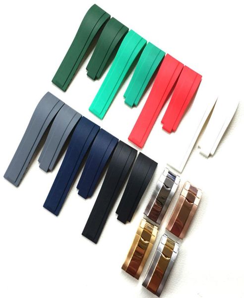 

watches band 20mm rubber band replacement watch strap watch belt for sports and divers watches4472718, Black;brown