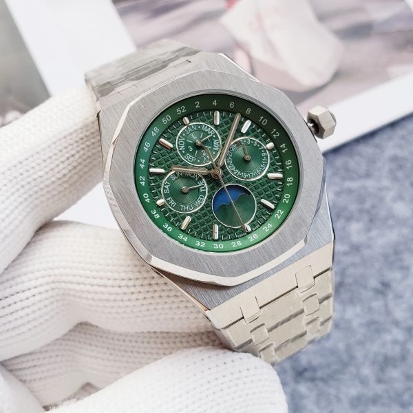 

42mm mens designer watch steel strap men's automatic mechanical watches sport waterproof business watch, Slivery;brown