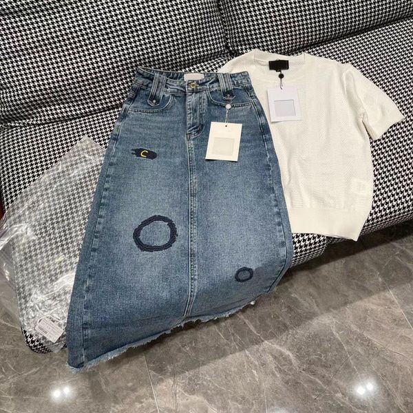 

luxury vintage loose chic skirts for women elegant high waist office lady long skirt fashion blue denim skirt female clothing, Black