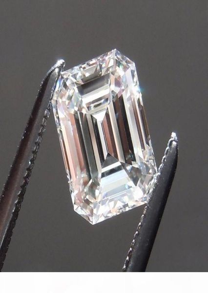 

emerald cut ship 02ct to 12ct lab diamond real moissanite stone color d clarity fl with a certificate for ring necklace wa3195279, Black