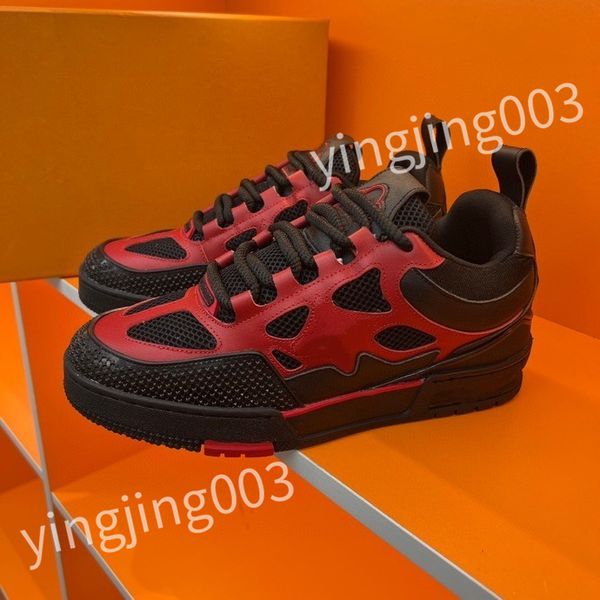 

2023 luxurys designer casual shoes sneakers leather embroidered black men chaussures white shoe walking sports platform trainers