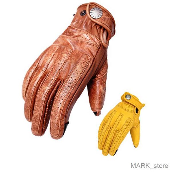 

motorcycle gloves spring autumn summer retro motorcycle gloves outdoor riding breathable protection touch screen genuine leather motocross g