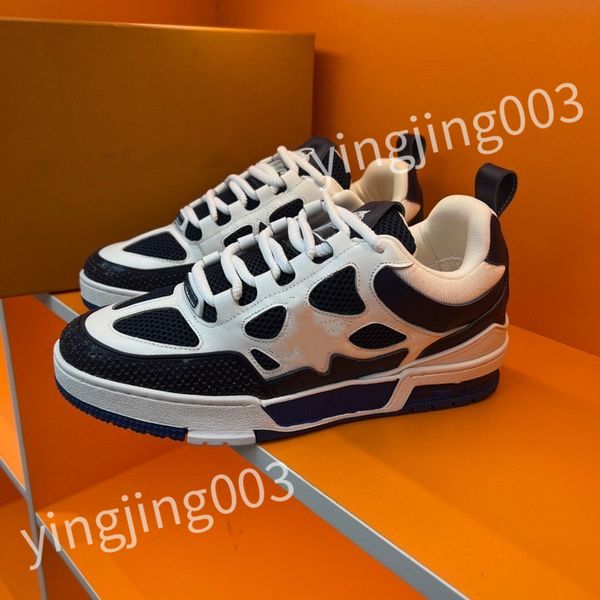 

2023 designer casual shoes sneakers leather embroidered black men chaussures white shoe walking sports platform trainers