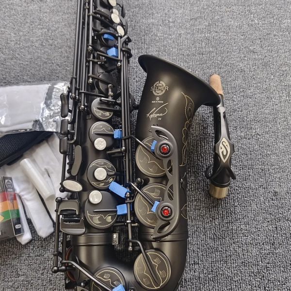 

professional 54 alto saxophone e-flat brass nickel plated matte black french craft manufacturing music instrument with accessories