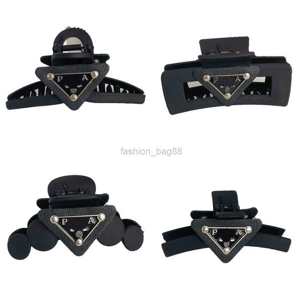 

8 style luxury designer hair clip hairpin women black brand triangle letter fashion sweet hairpin headwraps for hair accessories gifts