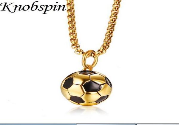 

men039s stainless steel football pendant necklace gold color soccer ball necklace pendant punk rock jewelry long chain 24quo8348139, Silver