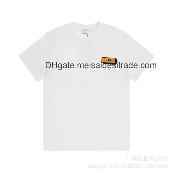 

aaaaa designer luxury t-shirt bur brand the correct version bu home patch round neck short sleeve t-shirt casual versatile lovers trend, White;black