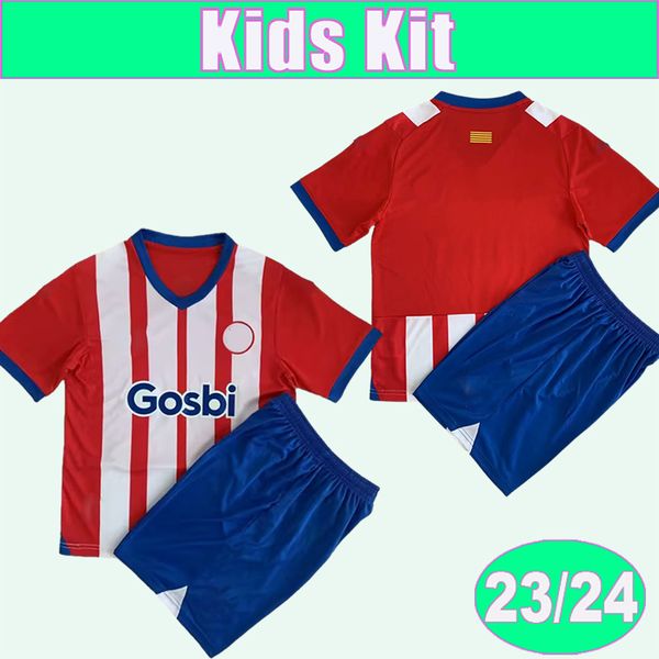 

2023 24 juanpe s.bueno kids kit soccer jerseys bernardo aleix garcia stuani home away children's suit football shirts girona short slee, Black