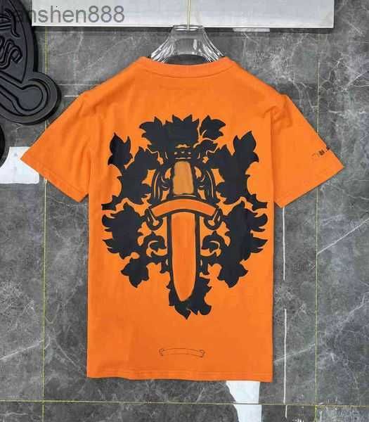 

men's luxury heart brand shirts ch man t-shirt chromes summer fashion women cross sanskrit tees letter designer tshirts boy loose round, White;black