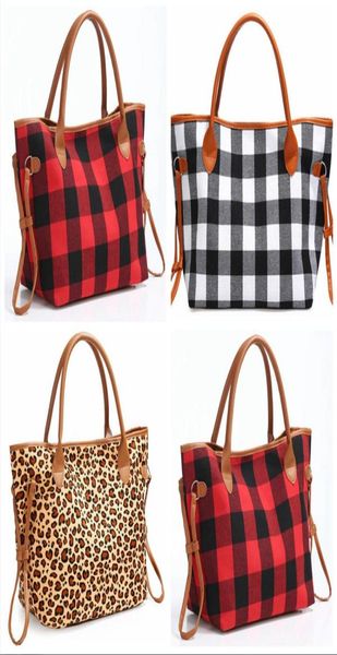 

plaid leopard duffel bag travel tote animal print buffalo handbag double pu handles sarah large capacity weekender bag sea shippin2539368, Black