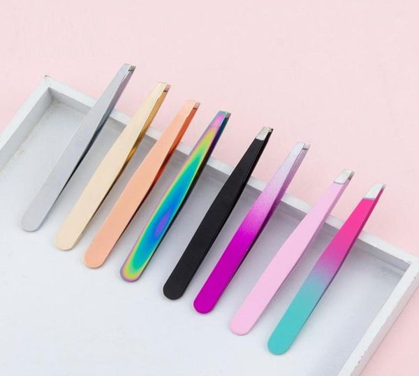 

professional slanted stainless steel eyebrow tweezers tools stencils6780845
