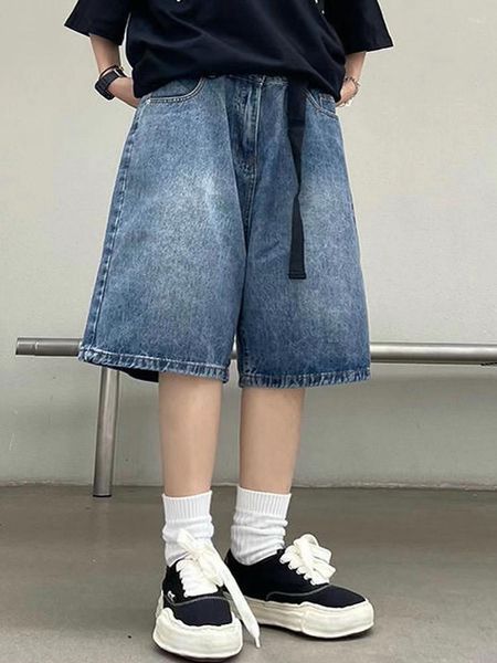 

women's shorts y2k summer women vintage streetwear korean denim high waist knee length wide leg baggy jorts short pants harajuku clothe, White;black