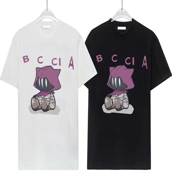 

quality designer mens t shirt short sleeved fashion letter printed cartoon pattern black white tshirt women sports outdoor versatile casual, White;black