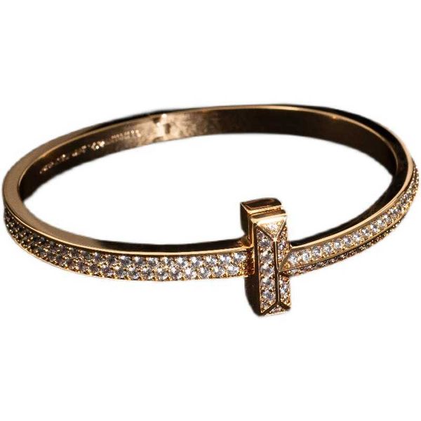 

c98p tiffay sky star bracelet full diamond wide v-gold versatile light luxury thick plating couple new metal style, Black