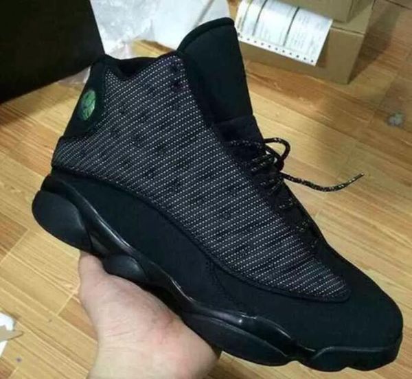 

13s og black cat basketball shoes 3m reflect for kids big boy sports training sneakers black cat big kids shoe size 4y - 7y