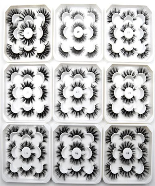 

5 pairs fluffy faux mink eyelashes thick curl 3d false eyelash lashes full stripfake eye lash extension silk eyelashs3554990