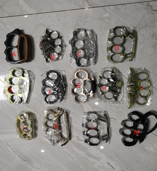 

13 styles glass fiber finger tiger four fingers handcuffs protective gear ring iron portable equipment rings buckle hand brace def4451641